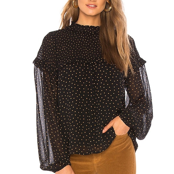 Sanctuary Tops - Sanctuary Bria Smocked Blouse / Spice Of Life Dots